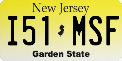 NJ license plate I51MSF