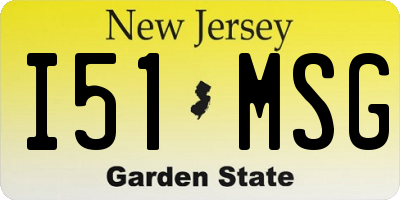 NJ license plate I51MSG