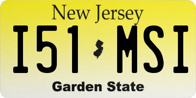 NJ license plate I51MSI