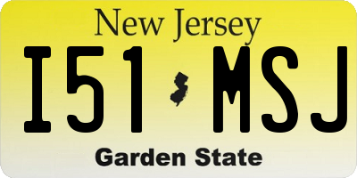 NJ license plate I51MSJ