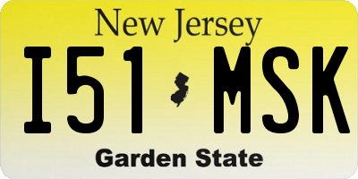 NJ license plate I51MSK