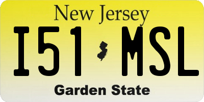 NJ license plate I51MSL