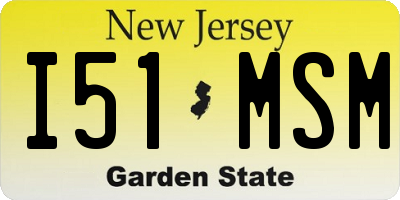 NJ license plate I51MSM