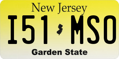 NJ license plate I51MSO