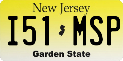 NJ license plate I51MSP
