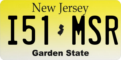 NJ license plate I51MSR