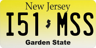 NJ license plate I51MSS