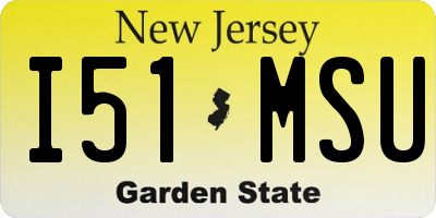 NJ license plate I51MSU
