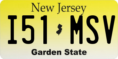 NJ license plate I51MSV