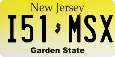 NJ license plate I51MSX