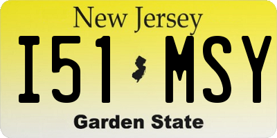 NJ license plate I51MSY
