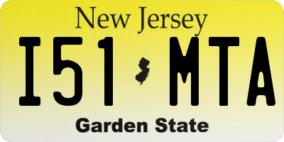 NJ license plate I51MTA