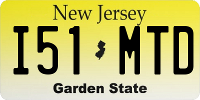NJ license plate I51MTD