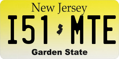 NJ license plate I51MTE