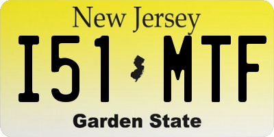 NJ license plate I51MTF