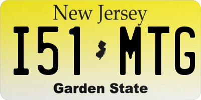 NJ license plate I51MTG