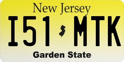 NJ license plate I51MTK