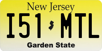 NJ license plate I51MTL