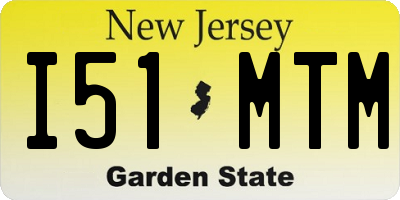 NJ license plate I51MTM