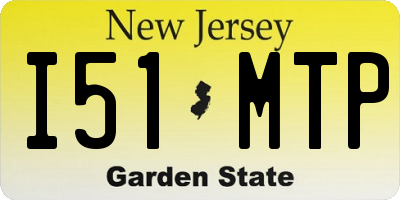NJ license plate I51MTP