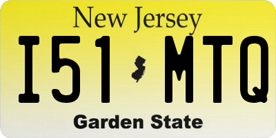 NJ license plate I51MTQ