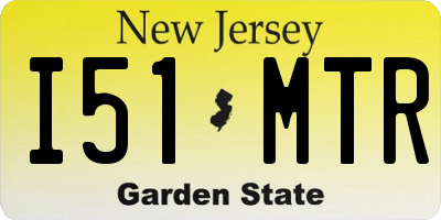 NJ license plate I51MTR
