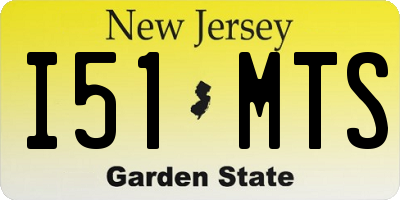 NJ license plate I51MTS