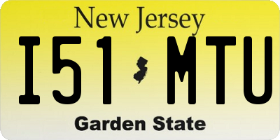 NJ license plate I51MTU