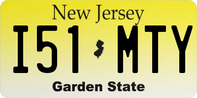 NJ license plate I51MTY