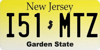 NJ license plate I51MTZ