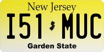 NJ license plate I51MUC