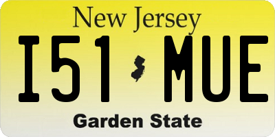 NJ license plate I51MUE