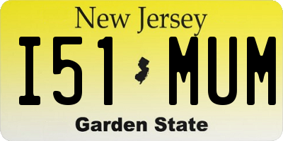 NJ license plate I51MUM