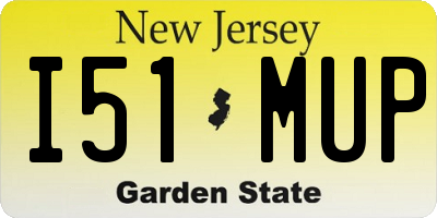 NJ license plate I51MUP