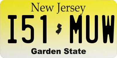 NJ license plate I51MUW