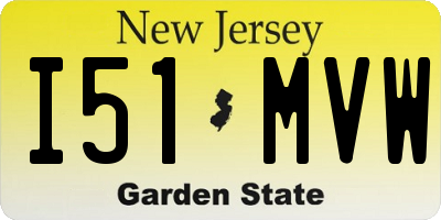 NJ license plate I51MVW