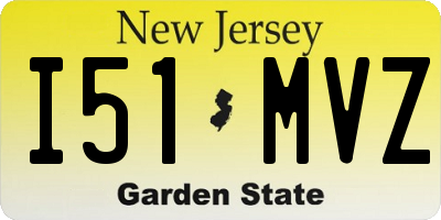 NJ license plate I51MVZ