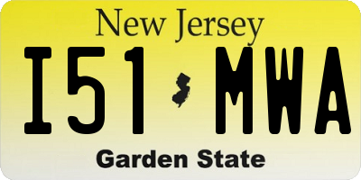 NJ license plate I51MWA