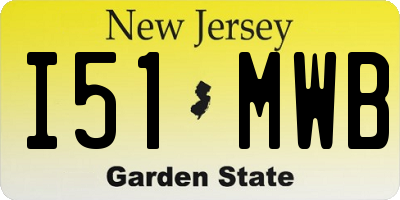 NJ license plate I51MWB