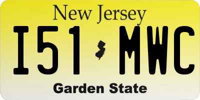 NJ license plate I51MWC