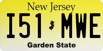 NJ license plate I51MWE