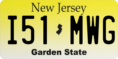 NJ license plate I51MWG