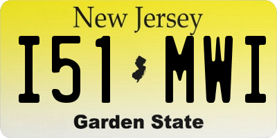 NJ license plate I51MWI