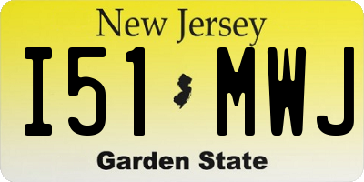NJ license plate I51MWJ