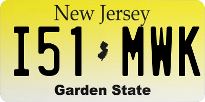 NJ license plate I51MWK
