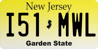 NJ license plate I51MWL