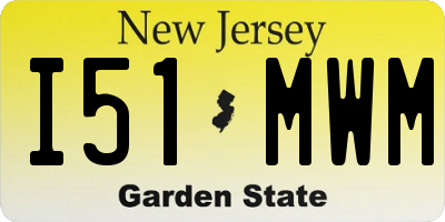 NJ license plate I51MWM