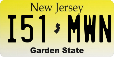 NJ license plate I51MWN