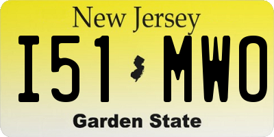 NJ license plate I51MWO
