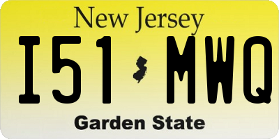 NJ license plate I51MWQ